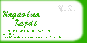 magdolna kajdi business card